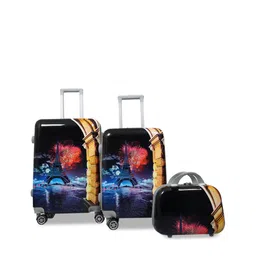 Polo Class Black Set of 2 Printed Hard-Sided Trolley Bag With 1pc Vanity-13