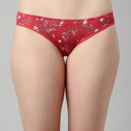 Enamor Women Red & Green Printed Low Waist Bikini Briefs P165-picture-30