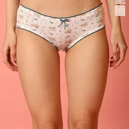 wincly fashion Pack Of 3 Flower Printed Low-Rise Hipster Briefs-image-53