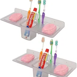 Acrylic Corner For Bathroom (set of 2) Plastic Wall Shelf-26