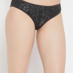 Clovia Grey Laced Low Rise soft Outer Elastic Hipster Briefs image 2