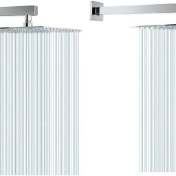 Stainless Steel 6x6 Inch Shower With (18" Inch) Square Arm (pack of-2) Fixed Mount-picture-2