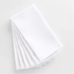 Set of 6 Cotton Table Napkins White Cloth Napkins-image-3