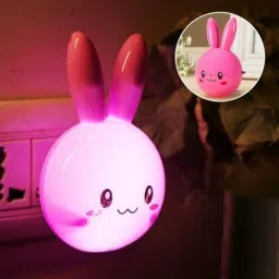 Plug in LED Rabbit Night Wall Lamp for Bedroom Night Light for Kids Room RABS06 100 hrs Bulb Emergency Light-image-86