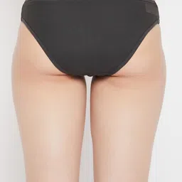 Clovia Grey Laced Low Rise soft Outer Elastic Hipster Briefs image 4