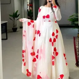 Floral Print Georgette Stitched Anarkali Gown-image-37