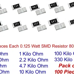 100 Pieces Most Commonly Used Resistor 1/8 W (0.25 W) 5% Tolerance SMD Chip 805 Fixed Resistor-11