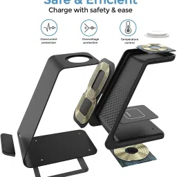 SGMSC 3-in-1 Wireless Charger Station for Qi & iOS Devices | Fast Charging Charging Pad image 3