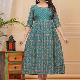 Nevisha Style Women Floral Printed Thread Work Floral Maternity Anarkali Kurta-image-20