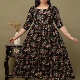 Nevisha Style Women Floral Printed Thread Work Floral Maternity Anarkali Kurta-image-56