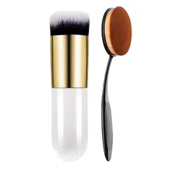 CIVAKI Set Of 2 Round Blush & Oval Makeup Brush-7