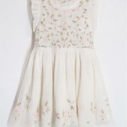 Cherry Crumble Floral Flutter Sleeve Fit & Flare Dress-image-84