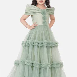 Bitiya by Bhama Green Embellished Net Maxi Dress-picture-4
