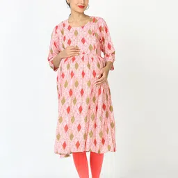 9shines Label Maternity Abstract Printed Anarkali Kurta-25