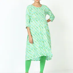 9shines Label Maternity Leheriya Printed A-Line Kurta-picture-45