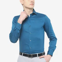 WYRE Solid Long Sleeves Cotton Formal Shirt-image-33