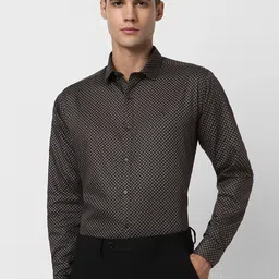 V Dot Printed Slim Fit Cotton Classic Formal Shirt-image-29
