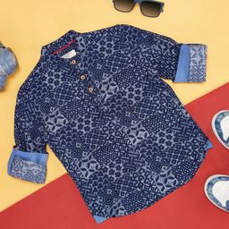 Pantaloons Junior Boys Abstract Printed Pure Cotton Casual Shirt-image-31