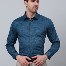Cantabil Comfort Ethnic Motifs Printed Cotton Formal Shirt-picture-56