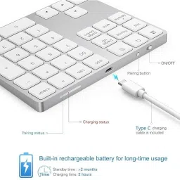 FKU Rechargeable Bluetooth Wireless Numeric Keypad Wireless Number Pad image 2