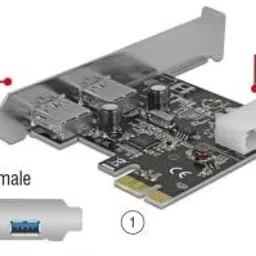 ULTRABYTES PCI Express Card 2 Port USB 3.0 with 5V 4-Pin Power Connector up to 5 Gbps Speed Network Interface Card image 3