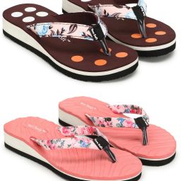 Combo Pack Of 2 Stylish Casual Light & Soft Comfortable Daily Wear Women Slippers-image-14