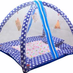 Cotton Infants Washable Cotton Kids Infant Baby Play Gym With Mosquito Net (Dark Blue) Mosquito Net-18