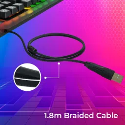 ZEBRONICS War-K Wired USB Standard Gaming Keyboard Compatible with Desktop, Laptop, Mac 104 Keys, Multi-Color LED, 1.8m Braided Cable, Anti-Ghosting 19 Keys image 4