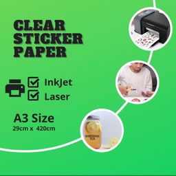 true-ally A3 Clear Self Adhesive Sticker Photo Paper for Inkjet and Laser Printer (Transparent) Waterproof, Dries Quickly, Tear Resistant DIY Sticker printing Label Art Unruled A3 110 gsm Transparent Paper-picture-23