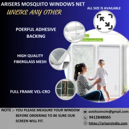 arisers Polyester Infants Washable Window Mosquito Net Size 48"x60" (Feet=4'x5') Mosquito Net image 4