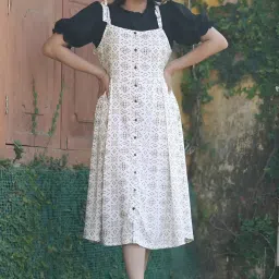 Women Fit and Flare Multicolor Midi/Calf Length Dress-image-60