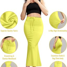 SHAYONAM FISS YELLOW 2XL NEWCAST Lycra Blend Petticoat-image-4