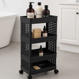 4 Layer Multipurpose Storage Foldable Rolling Cart with Wheels For Bathroom Drawer Divider-20