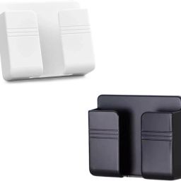 Muv up Wall Mount Mobile Stand - No Drill Required - Pack of 2 - Black & White Mobile Holder-2