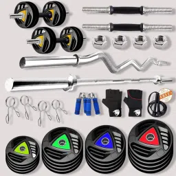 40 kg Professional 3-Cut Home Gym Combo Set with Star Nut Dumbbell Rods Home Gym Combo-39