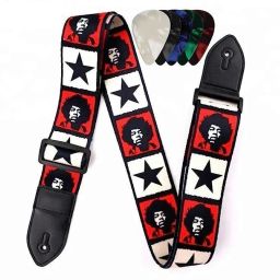 Guitar Strap with Picks Adjustable Guitar Belt For Acoustic/Bass/Electric Guitar Polyester, Nylon Strap-14