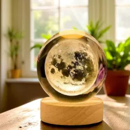 MoonGlow 3D Crystal Moon Table Lamp | Table Lamp-image-96