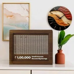 Wooden Piggy Bank Gullak Rs.1,00,000 Money Saving Challenge Box,Gift Coin Bank-image-20