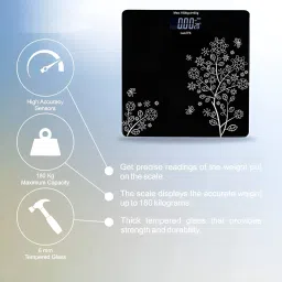 aadhya Weighing Scale Machine ,Max 180kg Capacity, Digital Backlit Display, Weighing Scale image 2