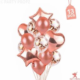 Solid 18Pcs Rose Gold Balloons Combo for Birthday Decoration Balloon Bouquet-image-77