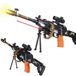 Musical Army Style Toy Machine Gun for Kids (Multicolor) Guns & Darts-10