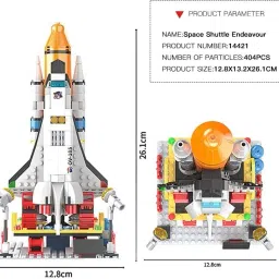 sr toys Space Shuttle Rocket Launch Educational Building Blocks Set for Kids(404Pcs) image 3