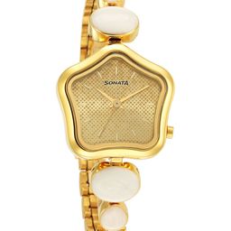 Sonata Women Stainless Steel Bracelet Style Straps Analogue Watch NR8185YM01-27