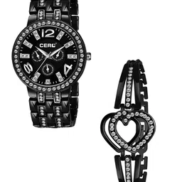 CERO Women Pack Of 2 Analog Watch & Beacelet Combo C-Com-Diamond-Black-52-image-43