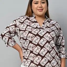 Vastraa Fusion Plus Size Abstract Printed Shirt Style Top-picture-47