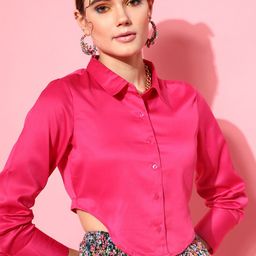 STREET 9 Fuchsia Shirt Style Top-image-51