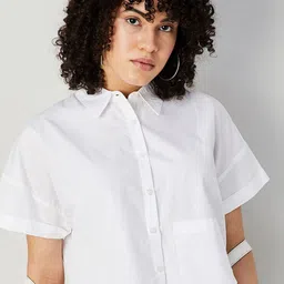 Ginger by Lifestyle Extended Sleeves Cotton Shirt Style Top-image-49