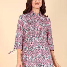 House Of Zelena Floral Printed Maternity Zipless Feeding Kurti-image-44