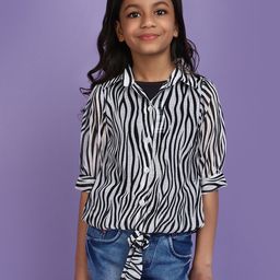 V-Mart Animal Print Cotton Shirt Style Top-image-9