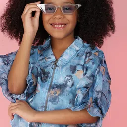 V-Mart Girls Floral Printed Georgette  Shirt Style Top-image-46